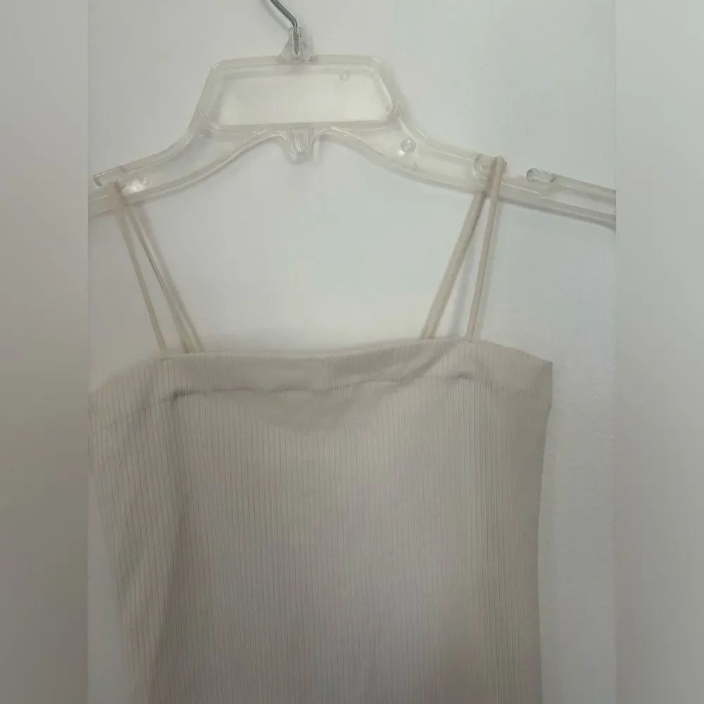 American Eagle Ribbed Spaghetti Strap Bodysuit Size XS Off White - Picture 5 of 7